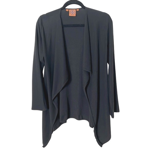 Tory Burch Wrap Cardigan Black 100% Cotton‎ XS - Picture 1 of 4